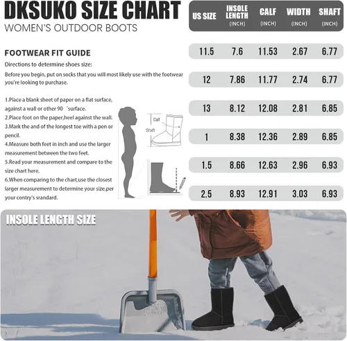 Vista 6 de DKSUKO Botas de nieve impermeables clásicas para niños