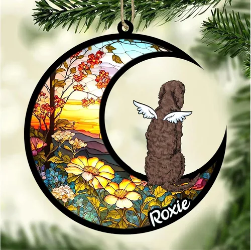 Vista 64 de LOVELYPOD Adorno de Navidad personalizado para perro Basset Hound (marrón) Basset Hound (marrón) adorno para atrapasoles de perro, razas de perros