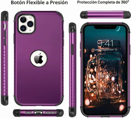 Vista 6 de BENTOBEN Fundas para iPhone 11 Pro Max, 2 en 1, ajuste delgado, resistente, híbrido, a prueba de golpes, de poliuretano termoplástico suave Violeta