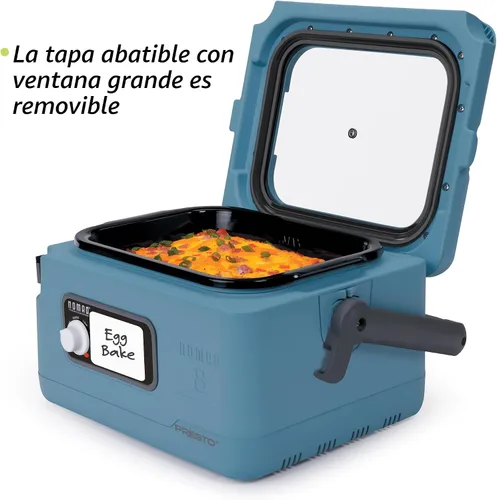 Vista 5 de Presto 06017 - Olla de cocción lenta para viajar Nomad, de 8 cuartos de galón, color azul