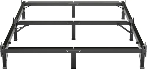 Vista 11 de MAF Marco de cama de metal individual de 8 pulgadas para somier, 9 patas de Negro