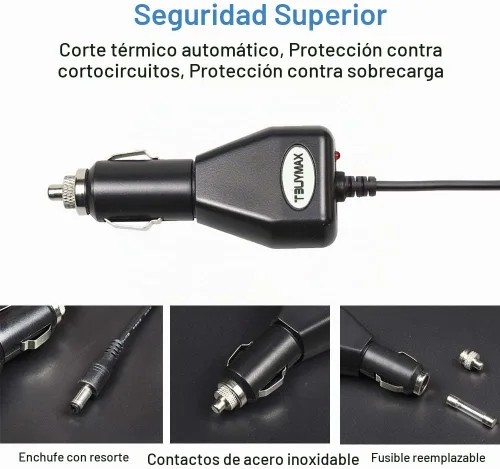 Vista 5 de Adaptador de encendedor de vehículo de automóvil de 12 voltios para extractor de leche Spectra S1, S2 - Adaptador de corriente de repuesto