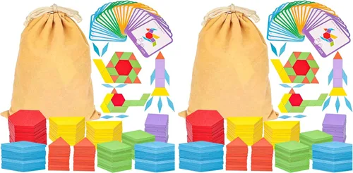 Vista 10 de LovesTown 209 piezas de bloques de madera con formas para niños