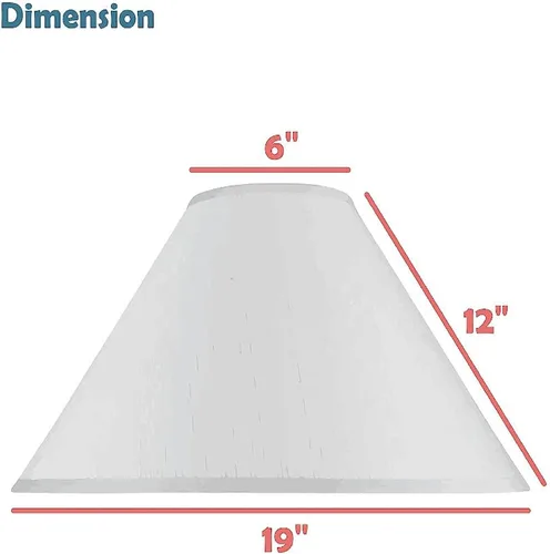 Vista 4 de Aspen Creative 32201A tapa dura Empire araña lámpara sombra en crema, 6" superior x 19" inferior x 12" altura inclinada