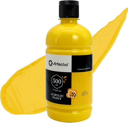 Vista 20 de Artecho Juego de pintura acrílica de 12 colores en envases grandes (500ml/17oz), pintura para manualidades artísticas para suministros de arte