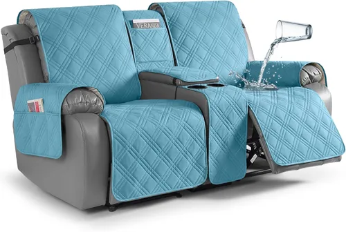 Vista 23 de TAOCOCO - Funda impermeable para sofá biplaza reclinable con consola central, 2 plazas
