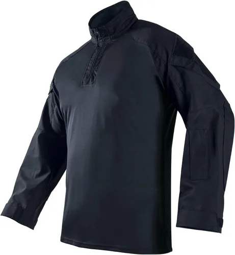 Vista 4 de Vertx - Camisa de manga larga con cremallera para hombre, camiseta táctica de trabajo con bolsillos, tela Ripstop, equipo de supervivencia EDC