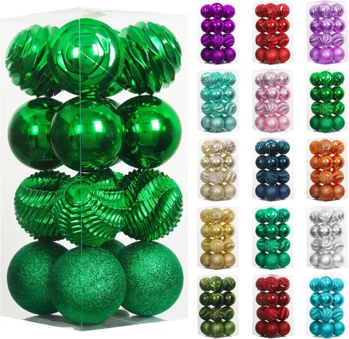 Vista 48 de XmasExp Juego de 24 mini esferas de Navidad inastillables para bolas de árbol de Navidad, 1.18 pulgadas (negro)