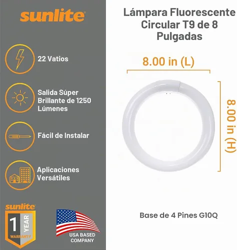 Vista 2 de Sunlite - Lámparas fluorescentes circulares 4100K Blanco fresco