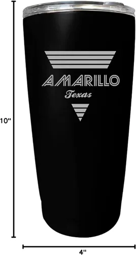 Vista 5 de Amarillo Texas Souvenir - Vaso de acero inoxidable (16 onzas), diseño retro