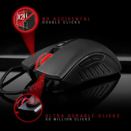 Vista 2 de Bloody SP30 - Mouse ergonómico para juegos con interruptor óptico, interruptor de mouse más rápido en juegos, sensor de grado entusiasta, 8 botones