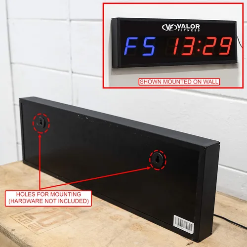 Vista 4 de Valor Fitness ST-24 Temporizador de entrenamiento digital con control remoto para entrenamiento de intervalos en gimnasios comerciales, de caja