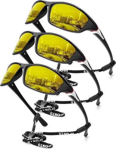 Vista 19 de KALIYADI 4 Pack Polarized Sunglasses-Men Sports Sun-glasses: Mens Sunglasses UV Protection for Fishing Driving Cycling