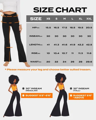 Vista 70 de TNNZEET Leggings acampanados negros para mujer, pantalones de yoga cruzados con bolsillos, corte de bota, leggings acampanados