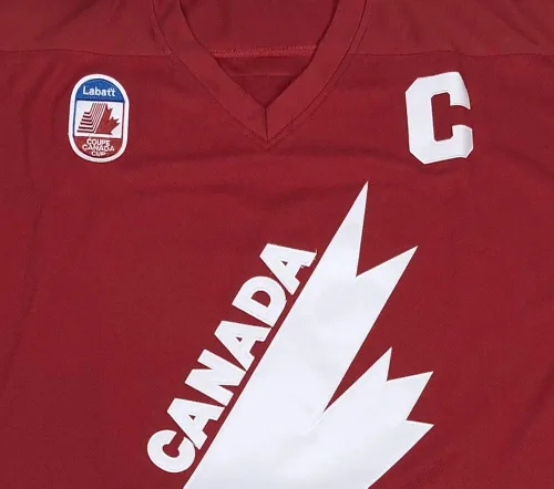 Vista 4 de Camiseta de hockey sobre hielo para hombre #99 Gretzky Labatt Team Coupé Canadá Cup cosida