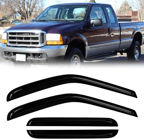 Vista 51 de Protectores de lluvia de ventana para Ford F150 SuperCab 2004-2014 2 piezas deflector de ventana para 09-14 F-150 con 2 puertas delanteras