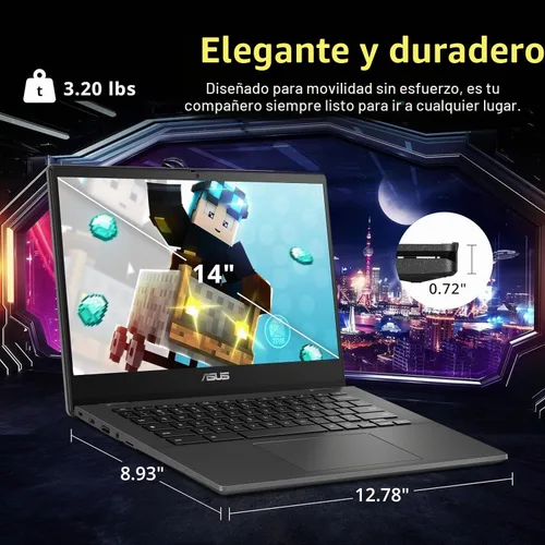 Vista 8 de ASUS Chromebook Plus Touchsceen 8 GB de RAM 128 GB de almacenamiento