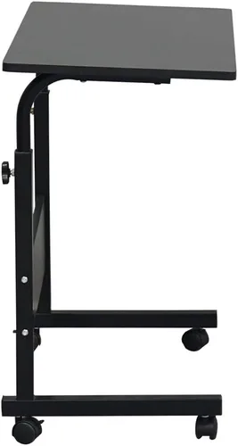 Vista 7 de Mesa auxiliar móvil, carrito de escritorio para laptop, mesa ajustable sobre la cama con ruedas, soporte de computadora para cama, sofá, sala