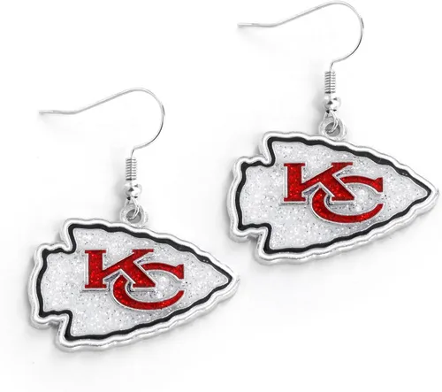 Vista 22 de aminco NFL - Aretes deslumbrantes con purpurina para mujer
