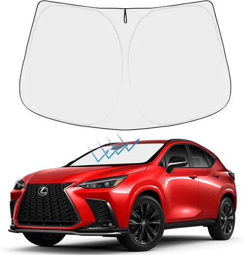 Vista 181 de Proadsy Parasol para parabrisas Rivian R1S 2022-2025 2026 de 4 capas plegable, protector de parasol frontal que bloquea los rayos UV, mantiene