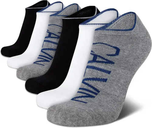 Vista 18 de Calvin Klein Calcetines para hombre, mezcla de algodón, acolchados, sin talla, forro de calcetines atléticos (6 unidades)