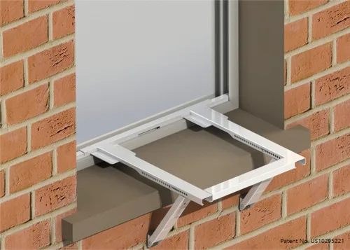 Vista 3 de Jeacent Soporte universal para aire acondicionado de ventana, sin taladrar, sin herramientas, soporte de CA de ventana resistente que soporta hasta