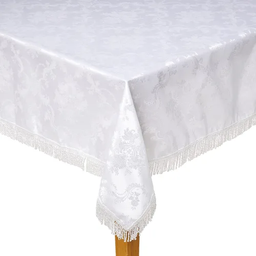 Vista 7 de Violet Linen Majestic Damask - Mantel con diseño de damasco, color beige, 54 x 72 pulgadas, rectangular