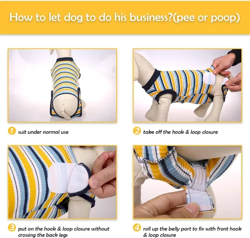 Vista 4 de Kuoser Traje de recuperación para perros y gatos después de la cirugía, camisa profesional de recuperación de mascotas, vendajes para heridas
