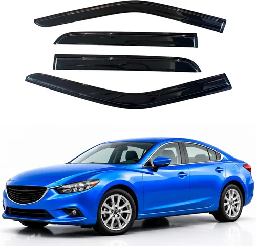 Vista 84 de Visera de ventana IG para Ford Focus Sedán y Hatchback 2012-2018, Protector de ventana lateral para lluvia y viento estilo Mugen, extra duradero