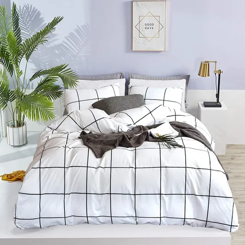 Vista 12 de Wellboo - Juego de edredón de tamaño matrimonial, ropa de cama de color gris gradiente sólido, gris plateado, gris claro, modernos, simples, blancos