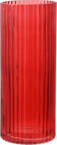 Vista 28 de Jarrón de vidrio ámbar, florero de cristal, jarrón de vidrio acanalado, moderno jarrón para flores, jarrón alto de vidrio para sala de estar, mesa