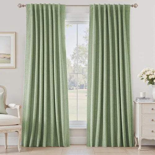 Vista 18 de UHITECH Short Blackout Curtains for Bedroom 24 Inch Long 2 Panels, Beige