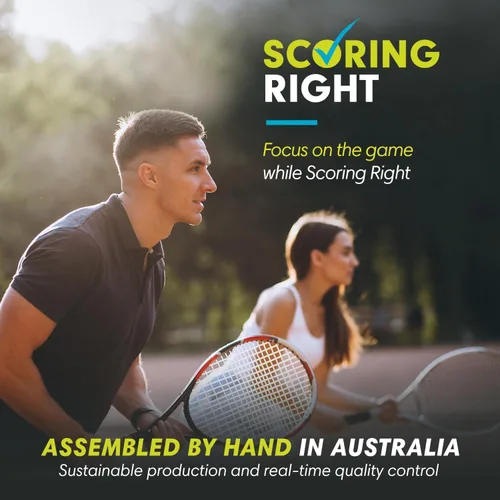 Vista 3 de Scoring Right Portable Tennis Racket and Padel Scorekeeper, Easily Mounted Small Score Board to Keep Score of Points, Games, and Sets, ITF