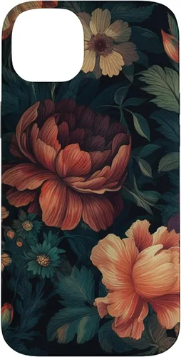 Vista 15 de Vintage Dark Flower Pattern Moody Floral Case for iPhone 17