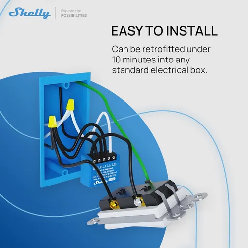 Vista 5 de Shelly 1 Mini Gen3 Relé de interruptor inteligente WiFi 1 canal 8A Automatización del hogar Puerta de enlace Bluetooth Compatible con Alexa
