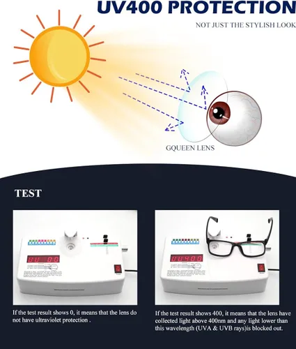 Vista 5 de GQUEEN Gafas transparentes falsas sin receta para lentes de sol, marco rectangular, 201512