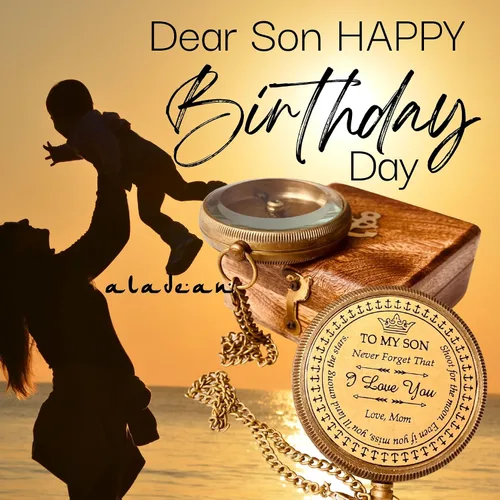 Vista 3 de Regalo para hijo de mamá y papá Brújula grabada de 5 cm - Regalos del padre al hijo, regalos de mamá al hijo para graduación 2025, bautizo