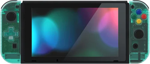 Vista 8 de eXtremeRate Carcasa de mando de mano Joycon verde esmeralda versión D-Pad con botones coloridos funda de repuesto para Nintendo Switch y Switch OLED