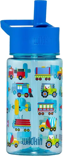 Vista 15 de Wildkin Botella de agua Tritan para niños de 16 onzas con tapa de popote a Unicornio