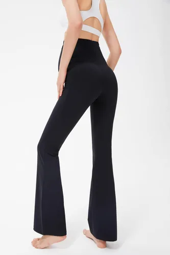 Vista 3 de Minmaxmum Pantalones de maternidad para mujer, leggings acampanados con bolsillos para mujer, pantalones de yoga de maternidadpantalones de trabajo