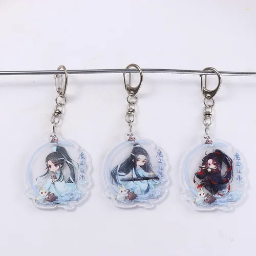 Vista 3 de Mo Dao Zu Shi - Llavero acrílico, figura de dibujos animados de anime, Wei Wuxian Lan Zhan Cosplay acrílico colgante llavero