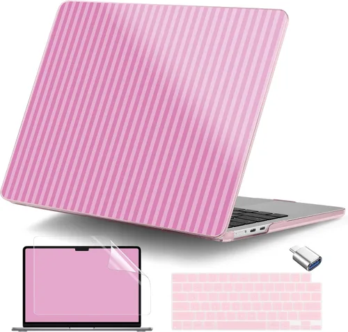 Vista 15 de Funda para MacBook Air de 15 pulgadas M5 M4 M3 M2 Chip 2026 2025 2024 2023 (modelo A3448 A3241 A3114 A2941), carcasa rígida con cubierta de teclado