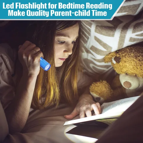Vista 5 de VIHOSE 20 piezas de linternas mini a granel, linterna de mano brillante de aluminio con cordón, linternas LED pequeñas para lectura nocturna Lovely
