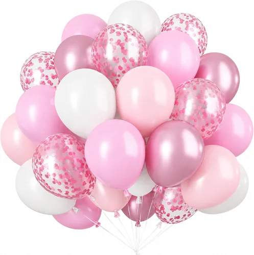 Vista 27 de Globos rosa púrpura negros, 50 unidades de 12 pulgadas, globos de cumpleaños con forma de corazón impresos en color rosa púrpura metálico negro