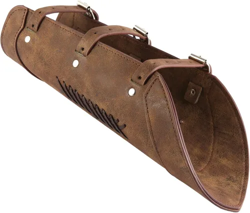 Vista 4 de HZMAN Largo Style Knights - Brazaletes de cuero sintético para armadura medieval con hebilla ajustable par de brazaletes