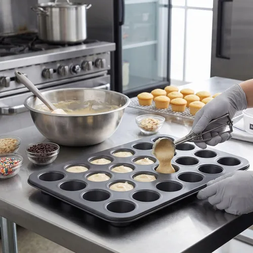Vista 2 de TrueCraftware - Molde antiadherente de 1-1/2 oz para hornear muffins, 24 cavidades, molde para magdalenas, moldes antiadherentes para hornear, ideal