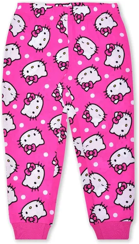 Vista 4 de Hello Kitty Conjunto de camiseta y pantalón deportivo de manga larga para niñas pequeñas, niñas pequeñas y grandes, color rosa