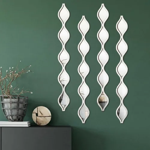 Vista 8 de Qunclay - Espejo de lágrima para pared, arte decorativo, espejo decorativo para pared, arte colgante largo y estrecho para apartamento, sala