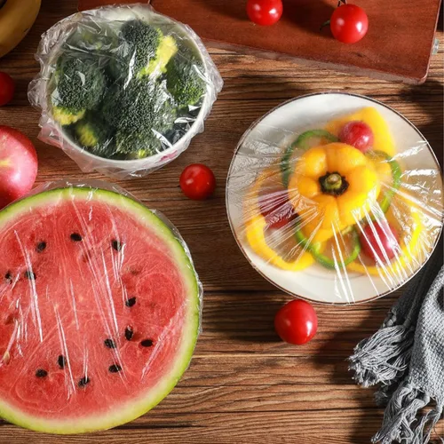 Vista 3 de 200 fundas elásticas de plástico reutilizables para tazones, fundas de almacenamiento de alimentos con fundas elásticas para tazones para sobras