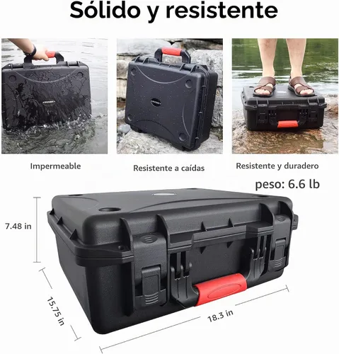 Vista 5 de FPVtosky Funda profesional para DJI FPV resistente al agua para combo de dron DJI FPV lentes V2 controlador de movimiento y otros accesorios